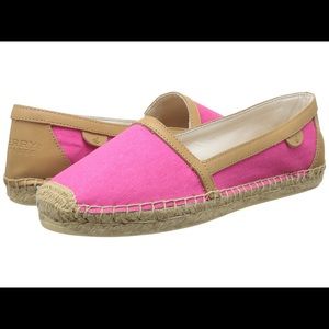 Sperry Top-Sider Hot Pink Leather Espadrilles 7.5M
